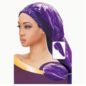 NWT Extra Large Purple Shower Cap Plastic Elastic Waterproof Braids Dreadlocks